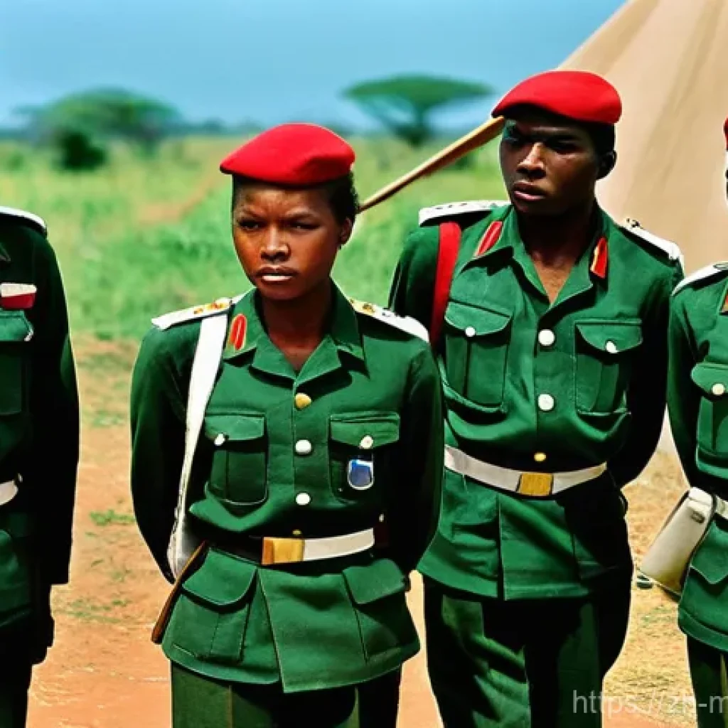 모잠비크와 탄자니아 관계 - **Prompt:** A historical scene depicting Mozambican FRELIMO liberation fighters in the late 1960s or...