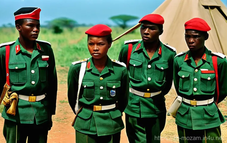 모잠비크와 탄자니아 관계 - **Prompt:** A historical scene depicting Mozambican FRELIMO liberation fighters in the late 1960s or...