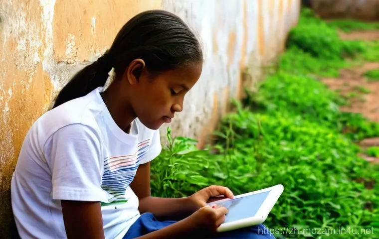 모잠비크의 교육 제도 - **Prompt:** "A group of three young Mozambican adults, two males and one female, aged 18-25, are act...